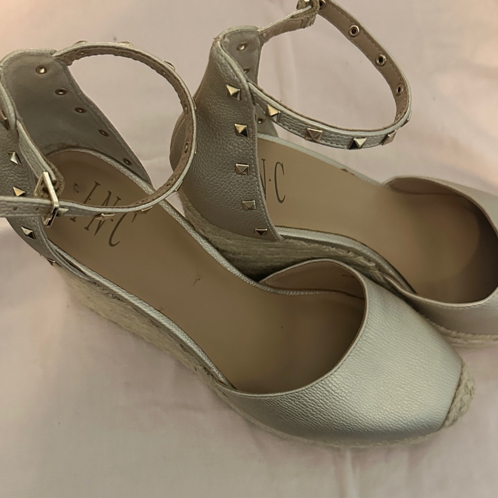 INC International Concepts Gold Studded Wedges